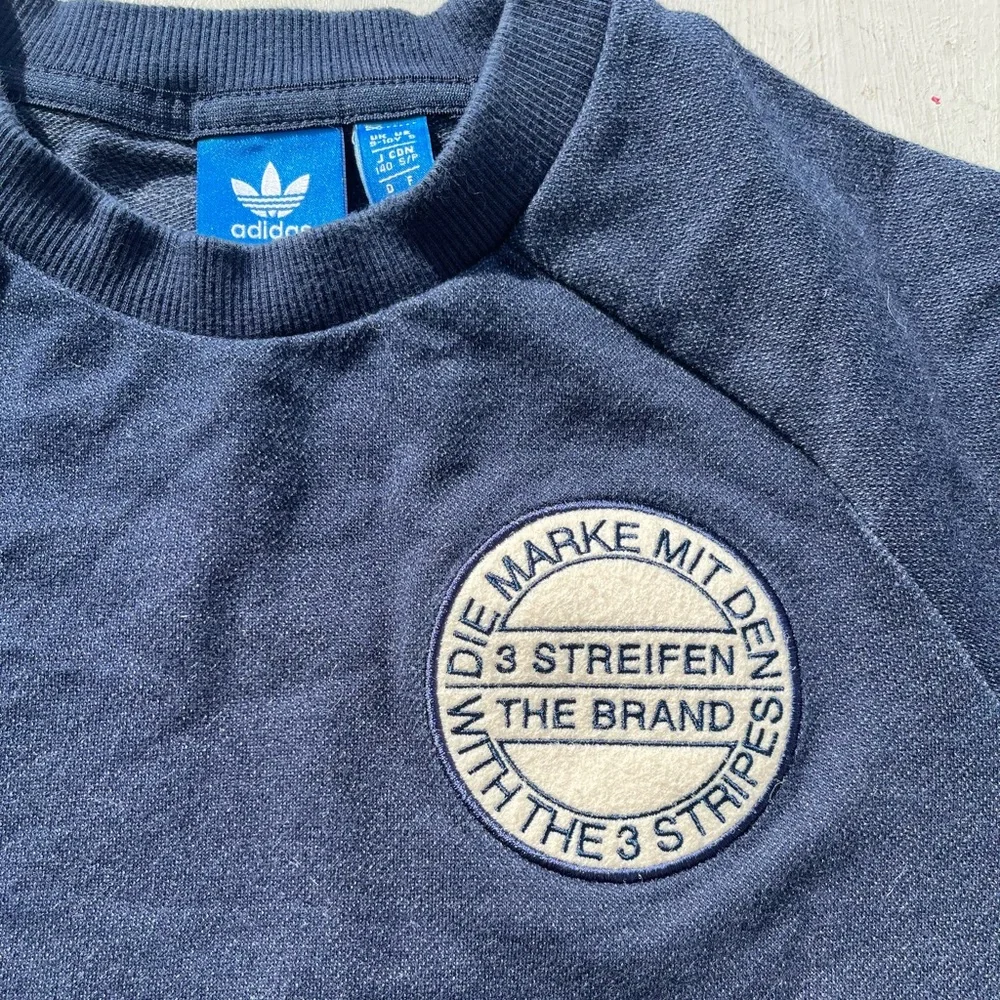 Kid's‎ Adidas Sweatshirt Blue Solid S Street Casual Gym Active Logo Casual Retro